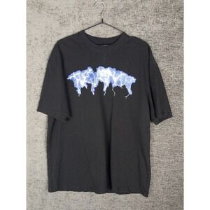 Revenge Storm T Shirt Mens L Black Spell Out Logo Short Sleeve Cotton Crewneck